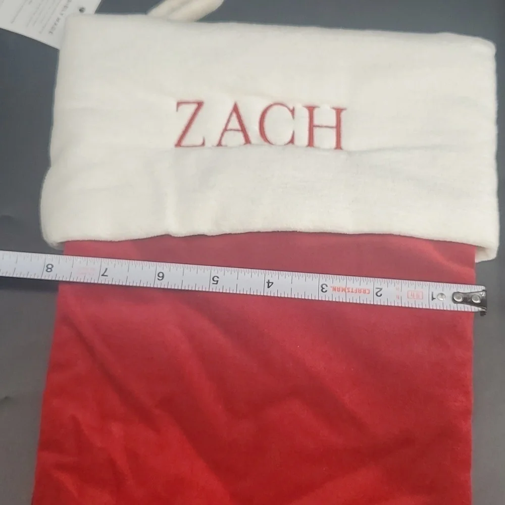 NEW ZACH Pottery Barn Christmas Holiday Gift Stocking
